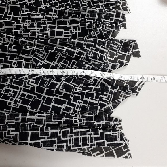 Tribal Black Geo Pattern Handkerchief-trim Midi Skirt - Picture 9 of 13